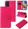 LBH Handy Hülle für Samsung Galaxy A51 Case Handytasche Schmetterling Blumen Flower Standfunktion Schutzhülle Magnet Rundum Schutz 360 Grad Flipcase Cover Pink