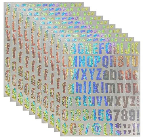 EULAPGOE 10 Blatt Zahlen Aufkleber Briefkasten Nummern Aufkleber Selbstklebende Vinyl Buchstaben Zahlen Kit Aufkleber für Schilder Fenster Hausnummer Autoshaus Adressnummer