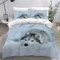AKATIE Bettwäsche Husky Hund Bettwäsche 135x200 Kinder Tier Hund Bettbezug Set Weich Microfaser Kinderbettwäsche 3 Teilig Mit ReißVerschluss Mit 2 Kissenbezug 80x80 cm