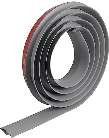 sourcing map Floor Edging Trim Strip Self Adhesive, Carpet to Tile Transition Strip Edging Trim Strip for Laminate Doorway Edge Height Less Than 10mm/0.4in, Grey 6.56Ft
