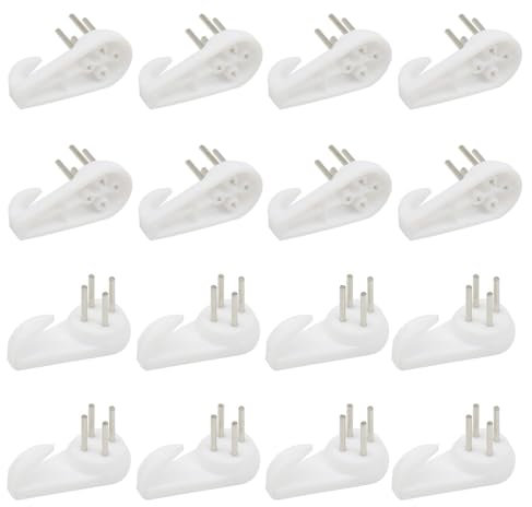 Hocansen 50 PCS Invisible Nail Wall Hooks Plastic Hardwall Hanger Hooks Picture Hangers Non-Mark Hook for Hanging Art Decorations Photo Frame (30x15x5/XK-SL)
