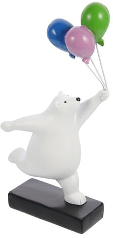ABOOFAN Balloon Bear Figurine Lively Resin Sculpture Für Desktop Dekoration Tier Einzigartige Wohnaccessoires Für Schlafzimmer Und