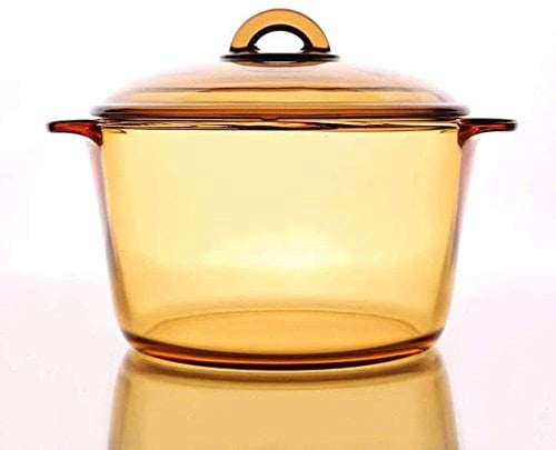 OQHAIR Pot en Verre Durable de 5 litres avec Couvercle, Pot en Verre résistant à la Chaleur, Batterie de Cuisine en Verre pour cuisinière, Four, réfrigérateur, Lave-Vaisselle et Four à mi
