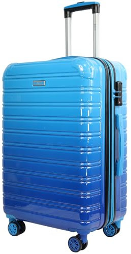 Blade Erweiterbares Handgepäck - Hartschalen Koffer Trolley - Leichter Reisekoffer Handgepäck aus ABS+PC mit TSA Schloss - 4 Spinner Räder Koffer- Rollkoffer (Blau-L)