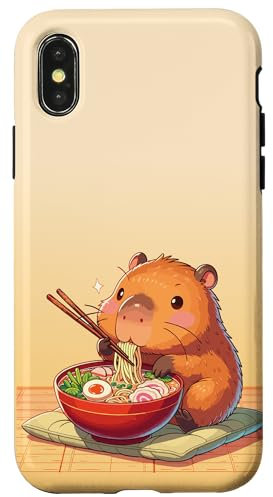 süße Capybara isst Ramen Nudeln Capybaras Ramen Hülle für iPhone X/XS