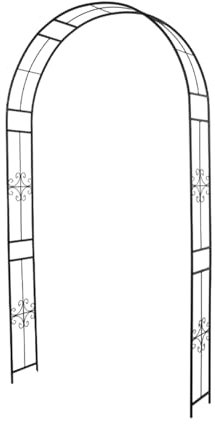 Arche de Jardin Exterieur avec Deux Couleurs, Portillon de Jardin Metal, Mariage Arche Arceau À Rosiers Tuteur Colonne de Jardin pour Mariage Extérieur (Color : Black)