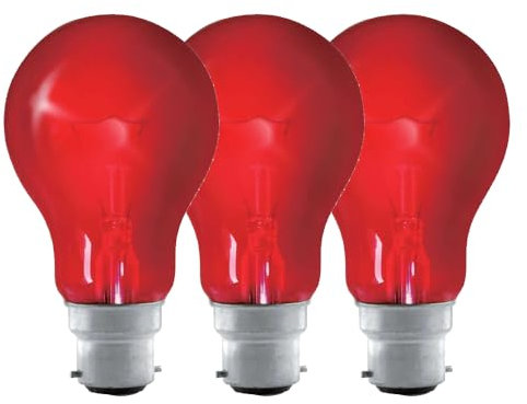 Inspired Essentials 3 x 40W FIREGLOW Effect BC B22 B22d Light Bulbs, Bayonet Cap, Red Glow