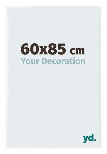 Your Decoration - Cadre photo 60x85 cm - Blanc Brillant - Cadre Photo en Plastique Avec Verre acrylique - Anti-Reflet - Cadre 60x85 - Evry