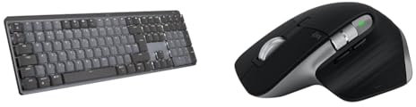 Logitech MX Mechanical Wireless Illuminated Performance Keyboard, Tactile Quiet Switches, QWERTY UK & MX Master 3S for Mac - Wireless Bluetooth Mouse with Ultra-fast Scrolling, Ergo, 8K DPI