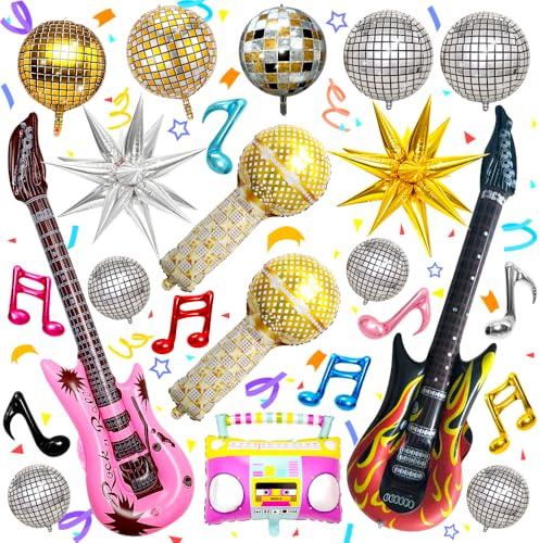 SITAKEGS Lot de 26 ballons à facettes en aluminium style rétro hip hop