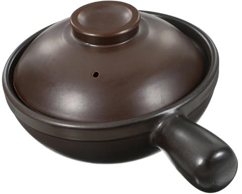 PRETYZOOM Pentola Bibimbap pentola antiaderente con coperchio pentola da cucina in terracotta cuocipappa pentola arrosto padella padelle antiaderenti utensili da cucina per la casa ceramica