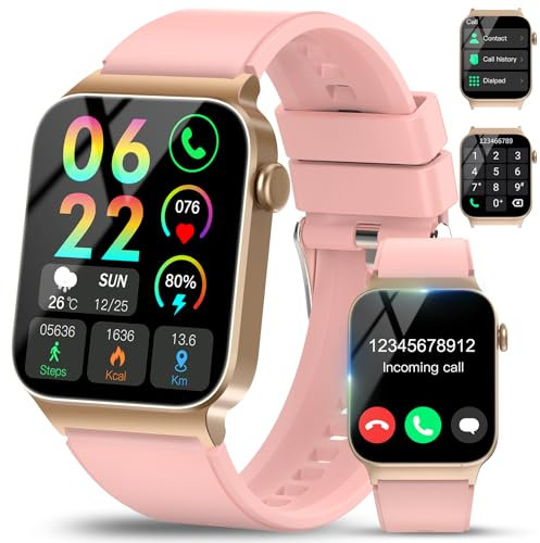 VKROBAG Smart Watch per uomo e donna, rispondere/effettuare chiamate, orologio intelligente HD da 1,85 pollici con oltre 110 modalità sportive, orologio fitness con cardiofrequenzimetro e monitoraggio