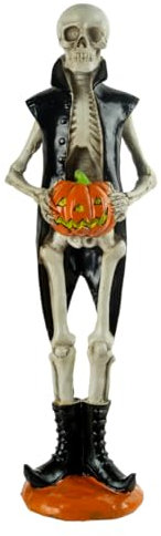 Horror-Shop Skelett Butler mit Kürbis Dekofigur 36cm