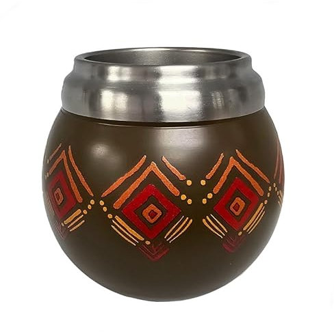 Gaucho Bruno - Mate térmico de acero inoxidable para beber yerba mate | Fácil de limpiar | Cómodo de sostener | Mantiene la temperatura de la bebida | Diseño encantador para parecer una calabaza