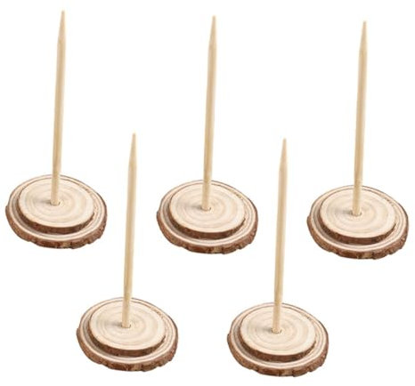 PRETYZOOM Supports De Sapin De Noël en Bois Massif Base De 6 5 Cm De Diamètre pour Faux Sapins Lot De 5 Esthétique Naturelle pour Décoration De Noël