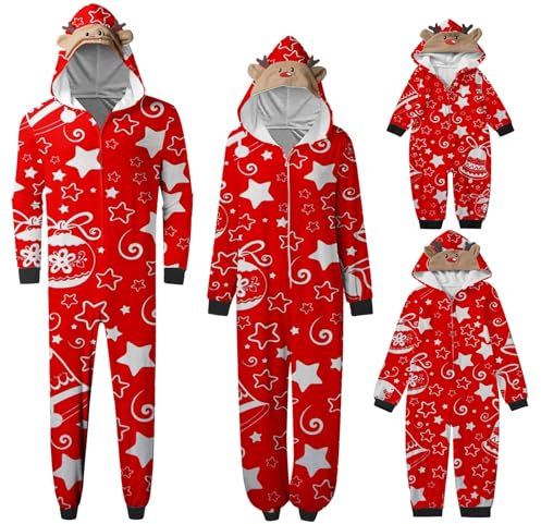 Yekdmxop Pigiama Famiglia Coordinati Pigiama Famiglia Natalizio Elfo Pigiama Intero Natalizio Babbo Natale Pigiami Natalizi Coppia Christmas Pjs Completo 2025 per Mamma papà Bambino Neonato D