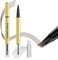 Vawolecy Microblading Augenbrauenstift mit Augenbrauenformgel - Verbesserte 2-in-1 Augenbrauenstifte für Frauen mit 4 Gabelspitzen und Spoolie-Bürste für haarähnliche natürliche Brauen