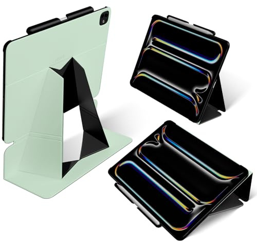 MOFT Hülle für 11'' iPad Pro (M4 2024), Schlanke Schwebender Folio Hülle iPad Ständer mit Bleistifthalter, 4 Verstellbare Winkel, MOVAS Veganes Leder, Auto Weck/Schlaf (Pfefferminz)