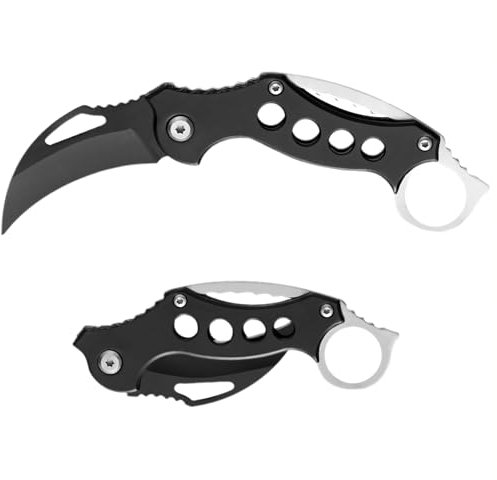 Tomedeks 1 Piece Stainless Steel Foldable Multifunctional Cutting Tool, Multi Tool-Knife, Folding Tool With Carbon Steel Handle,Keychain Pocket Gadgets For Camping And Hiking(B)