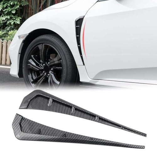 DAYKET Auto Kotflügel Lüftungsabdeckung Aufkleber,kompatibel mit VW Golf 8 MK8 GTI GTD R ClubSport CS, Autoteilen,1-Carbon Fibre