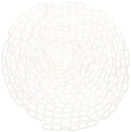 KICHOUSE Verkehrssicherheitskette Aus Kunststoff 10m Weiße Absperrkette Für Menschenmengen Kontrolle Und Verkehrsbarrieren Langlebige Leichtgewichtige Sicherheitskette