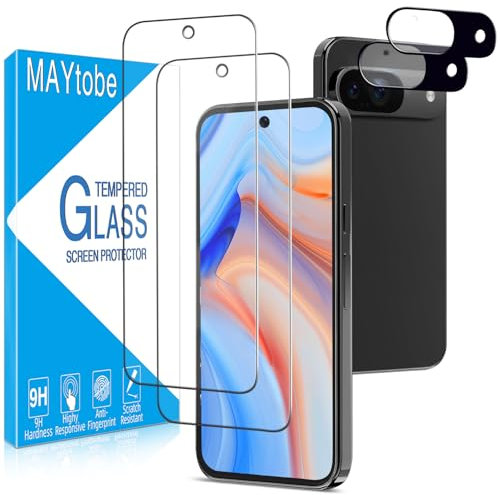 MAYtobe 2 Pack Screen Protector for iPhone 12 Tempered Glass with 2 Pack Camera Lens Protector, 9H Hardness, Case Friendly, Bubble Free, Anti Scratch, Easy To Install