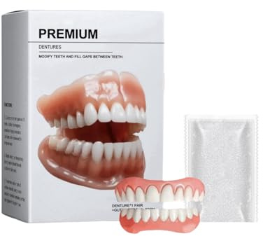 Ensemble de dentiers complets personnalisés de qualité supérieure, en silicone souple, fausses dents temporaires, dents d'apparence naturelle pour hommes et femmes, idéal, faux accolades, prothèses