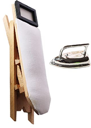 Abaodam Miniatur Bügeleisen Teiliges Silbernes Mini Bügelbrett und Bügeleisen Glatte Oberfläche Sichere Materialien Puppenhaus Dekoration Kreatives Mikro Szene Ornament und Fotorequisite