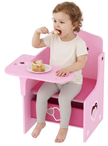 AIYAPLAY Kids Table and Chair Set 2 in 1 with Storage Bins Ages 3-5 Pink | Children Desk and Chair, Toddler Desk, for Playing Reading Painting, Activity Table Set