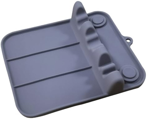 Löffelablage aus Silikon - Besteckhalter mit Tropfschutz | Löffelablage aus Silikon 17 x 14 x 3,5 cm für Theke des | Für Kochlöffel, Zange, Spatel, Haus, Wohnung, Catering, LKW, Ta