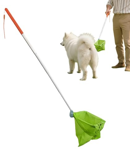 Recogedor De Heces Para Perros | Recogedor Telescópico De Heces Para Mascotas Con Mango Largo,Para Interiores Y Exteriores Como Salón Jardín O Camping | Para Perros Gatos Y Uso Doméstico En