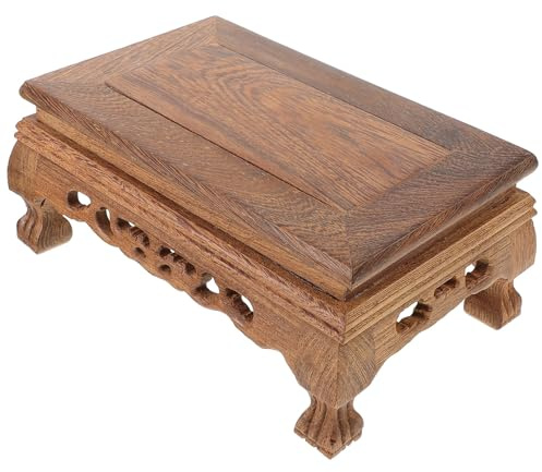 Healeved Wooden Plant Display Rack for Small Potted Plants and Flowerpots Handcrafted Bonsai Holder with Smooth Edges and Good Bearing Ability in Homes