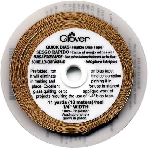 Clover Quick Bias Fusible Bias Tape .25 X11yd-Gold Lame'