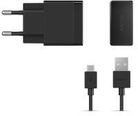 Sony Chargeur de réseau avec câble Micro USB Amovible, Noir