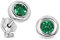 MIORE Schmuck, Ohrringe Damen, Ohrstecker Gold 375 9 Kt Weißgold, Damenohrringe mit Smaragd Stein in Zargenfassung, goldene Ohrstecker Damen, Ohrschmuck