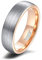 Titaniumcentral 6mm/8mm Wolframcarbid Ringe Gebürstet Trauringe Verlobungsringe (6mm(Wolframcarbid)-Rosegold, 62 (19.7))