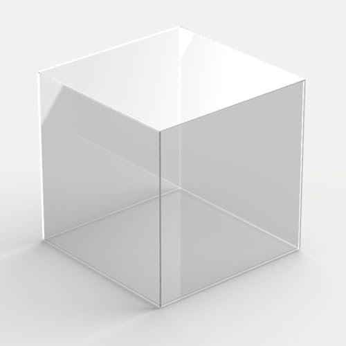 Hansen Vitrine Acryl / Schaukasten / Objektvitrine / Showcase quadratisch, 300x300x300 mm, mit transparentem Boden