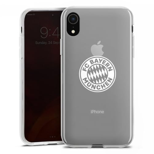 Silikon Hülle kompatibel mit Apple iPhone Xr Case transparent Handyhülle FC Bayern München Wappen FCB