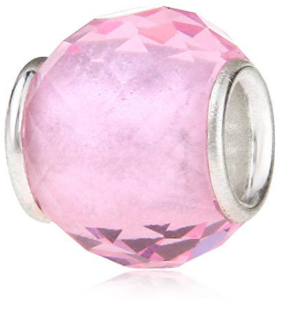 Charm-Anhänger aus 925er Sterlingsilber, Muranoglas, Geburtsstein, Jahrestag, für Pandora-Charm-Armband, Rosa