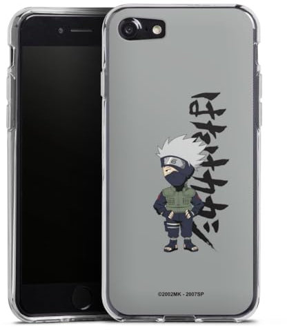 DeinDesign Silikon Hülle kompatibel mit Apple iPhone 8 Case transparent Handyhülle Offizielles Lizenzprodukt Naruto Shippuden Kakashi