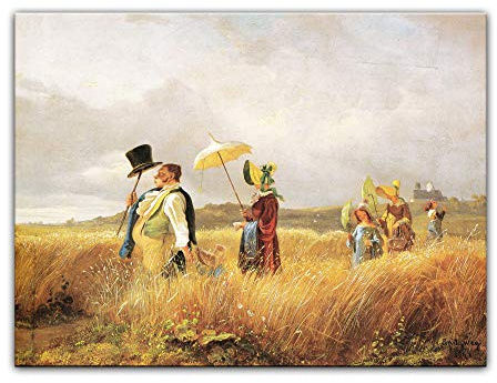 Bilderdepot24 Kunstdruck Poster - Carl Spitzweg Sonntagsspaziergang 60x40 cm ca. A2 - Alte Meister Bild ohne Rahmen