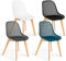 IDMarket Mandy - Juego de 4 sillas, color surtido de blanco, gris, azul pato y negro