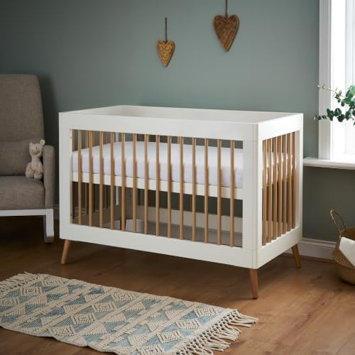 Obaby, Maya Mini Kinderbett aus Kiefernholz, Natur mit Weiß