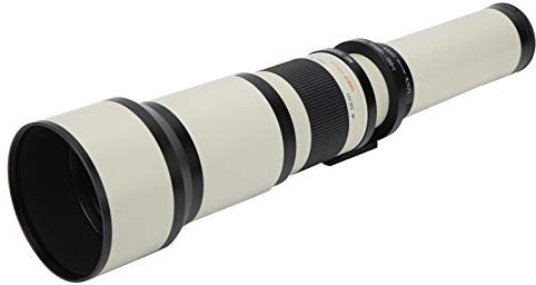 Zunate Lente teleobjetivo, aleación + Vidrio óptico 650-1300 mm Lente teleobjetivo con Zoom de Enfoque Manual con Anillo Adaptador para cámara para Nikon con Montura AI, para Arquitectura de Paisaje