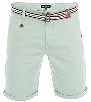 riverso Kurze Hosen Herren Chino Shorts Kurz mit Gürtel Regular Fit RIVKlaas Chinoshorts Bermuda Stretch Grün Rot Blau Beige Grau 30 31 32 33 34 36 38 40 42 44 46