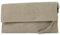 modamoda de T151 Damen Wildleder Rauleder Clutch Umhängetasche Abendtasche handmade in Italy, Farbe:Beigegrau2021