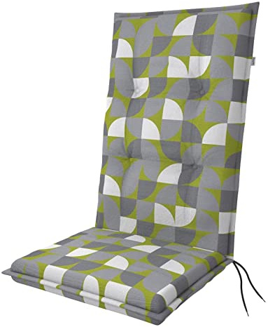 Doppler Auflage Hochlehner Living Kreis Grün I Gartenstuhl-Polster 119x48x6cm aus Baumwolle & Polyester I Sitzauflage weich & bequem I Sitzkissen zum Festbinden an Gartenstuhl