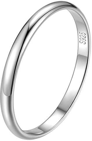 FindChic Silberringe Damen Silber 925 2mm Partnerringe für sie und ihn Verlobungsring Herren Schlicht glatt Eheringe Poliert Angstring Trauring gebürstet größe 62 Geschenke für paare