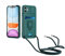 Kaslly Case für iPhone 11 Handykette Hülle+[2 Schutzfolie Glas],Slide kameraschutz,Silikon Handyhülle zum Umhängen Kette,Kartenfach-dunkelgrün