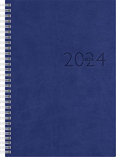 rido/idé Wochenkalender Modell studioplan int. 2024 2 Seiten = 1 Woche Blattgröße 16,8 x 24 cm blau